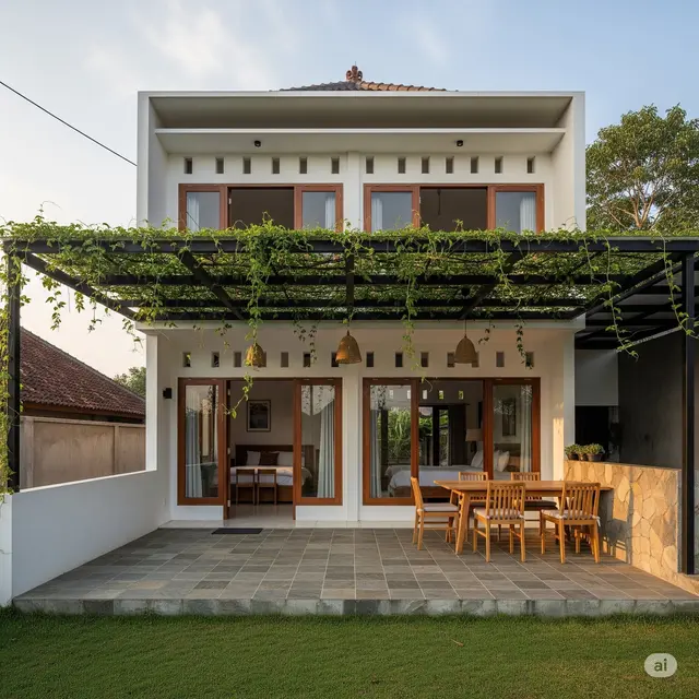 Gambar Rumah Sederhana di Kampung 2 Lantai. Foto: Gemini
