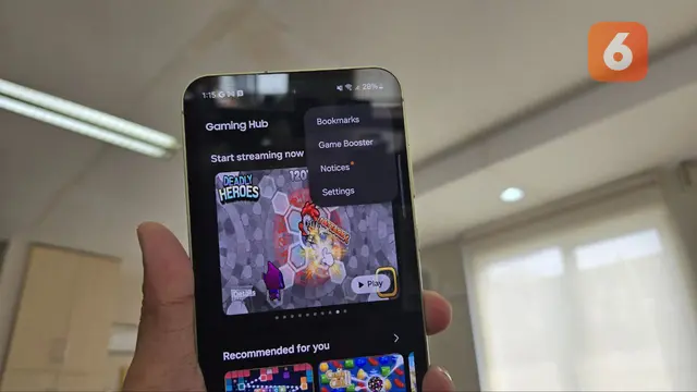 Mengaktifkan fitur Game Booster