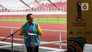 Ketua PSSI Mochamad Iriawan menyampaikan sambutan saat Hitung Mundur 100 Hari Menuju Piala Dunia U-20 di Stadion Utama Gelora Bung Karno, Jakarta, Kamis (9/2/2022). Piala Dunia U-20 2023 akan digelar di Indonesia mulai 20 Mei hingga 11 Juni mendatang di Stadion Utama Gelora Bung Karno. (Liputan6.com/Johan Tallo)