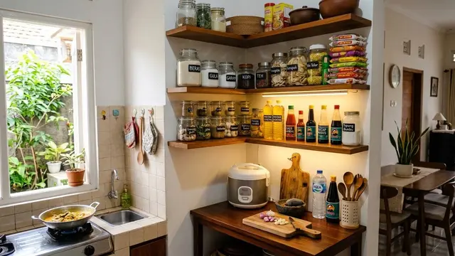 Desain Pantry Mini untuk Rumah Tanpa Ruang Khusus/AI Generated