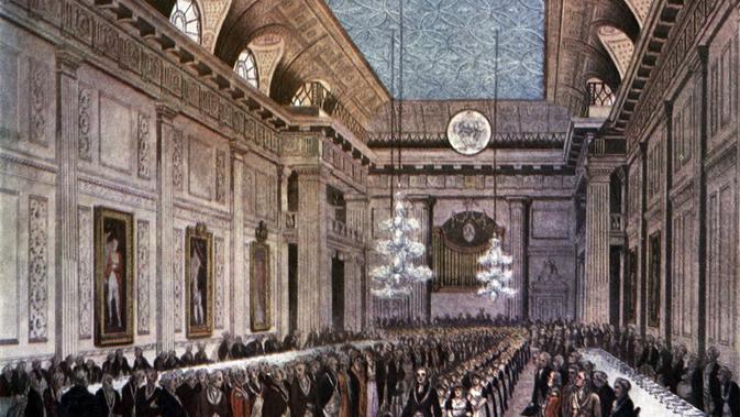 Lodge Freemasonry di London circa 1809 (Wikimedia Commons)