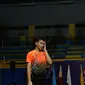 Ganda putra Indonesia, Fajar Alfian/Muhammad Rian Ardianto, terlihat lelah saat melawan pasangan Malaysia, Aarron Chia/Soh Wooi Yik pada final bulutangkis beregu putra SEA Games 2019 di Multinlupa Sport Center, Rabu (4/12/2019). Fajar / Rian kalah 17-21 dan 13-21. (Bola.com/M Iqbal Ichsan)