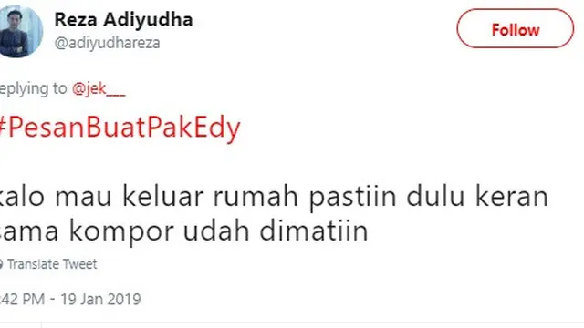 pesan nyeleneh warganet untuk Edy Rahmayadi (foto: @adiyudhareza)