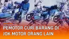 Rekaman CCTV memperlihatkan seorang pria pemotor lakukan tindak kriminal.