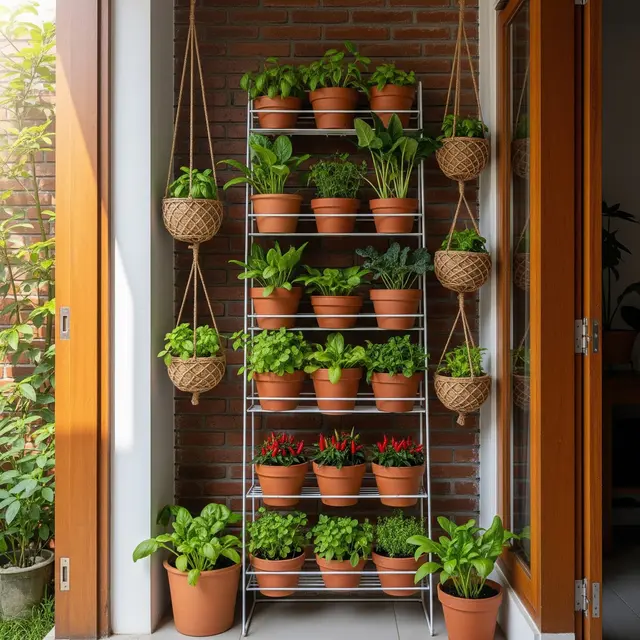 9 Desain Kebun Sayur Minimalis Vertikal Pakai Rak dan Pot Gantung, Solusi Lahan Terbatas