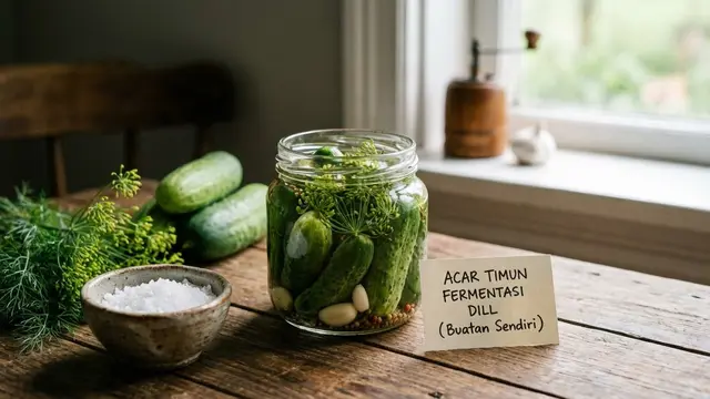 Ilustrasi Acar Timun Fermentasi/Gemini AI