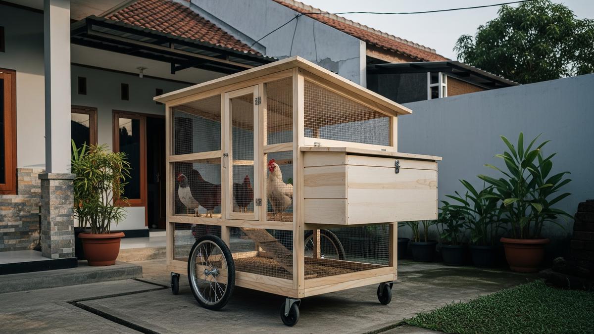 9 Ide Kandang Ayam Portable Roda Dorong Anti Becek, Solusi Peternak Modern