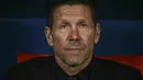 Meski musim ini gelar Liga Spanyol hampir mustahil untuk Atletico Madrid, skuad asuhan Simeone masih memiliki kans untuk merebut gelar juara Liga Champions 2025/2026. (AFP/Javier Soriano)