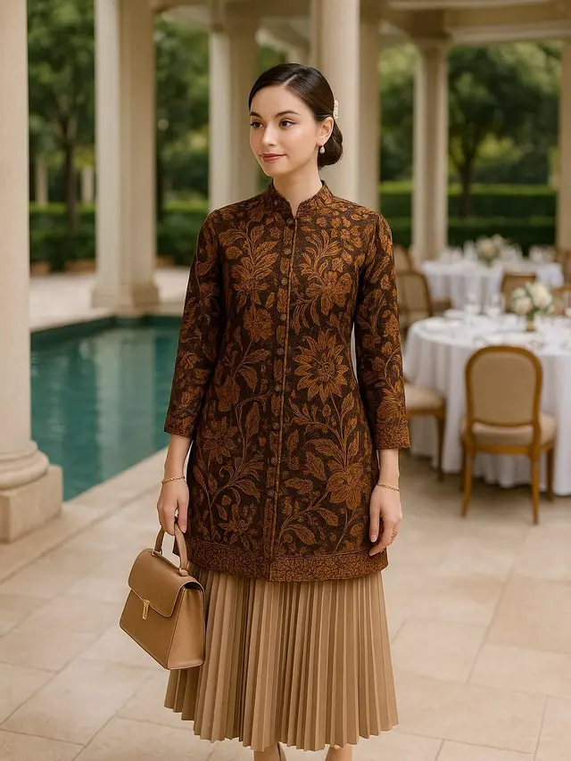 Inspirasi Model Tunik Batik Setelan Rok yang Simpel Tapi Mewah