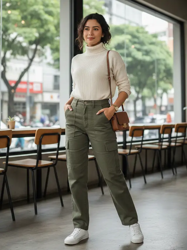 Atasan yang cocok dipadukan dengan celana cargo (Foto: Gemini AI)