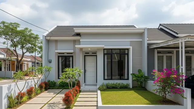 Rumah Sederhana 9x12 dengan Taman Depan Minimalis