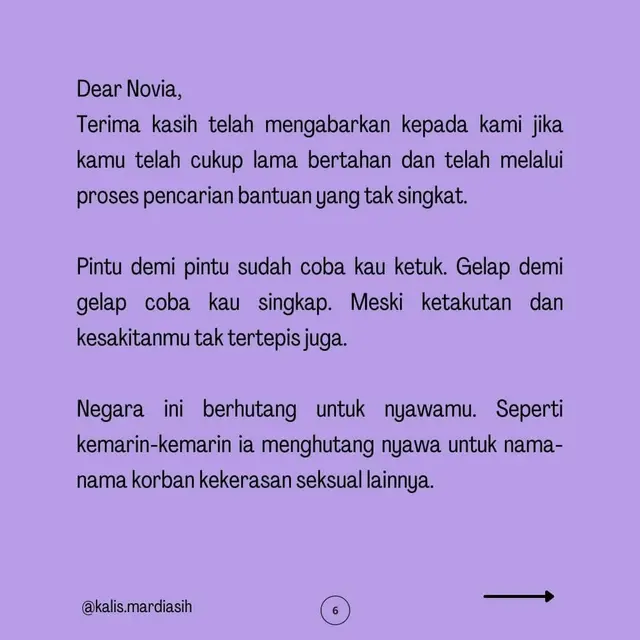 Unggahan Kalis Mardiasih. (Foto: Instagram @kalis.mardiasih)