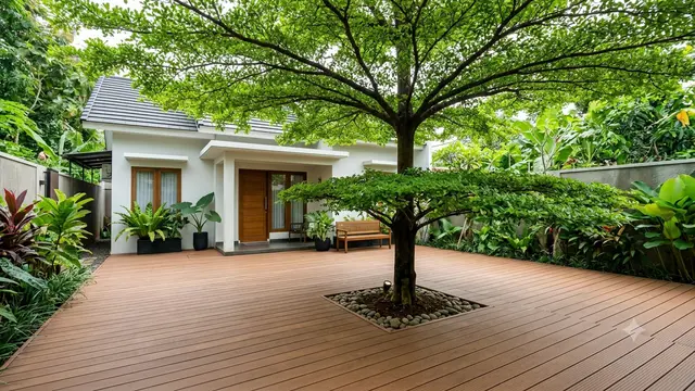 Halaman Rumah Tanpa Rumput yang Tetap Sejuk dan Sedap Dipandang