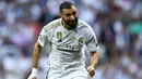 3. Karim Benzema (Real Madrid / 60 Gol dari 133 laga Liga Champions) - Empat trofi Liga Champions yang sudah diraihnya mencerminkan kualitasnya sebagai juru dobrak dari Los Blancos. (AFP/Oscar Del Pozo)