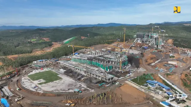 Hingga saat ini progres konstruksi infrastruktur dasar IKN Nusantara Tahap 1 telah mencapai 62,65%. (Dok Kementerian PUPR)