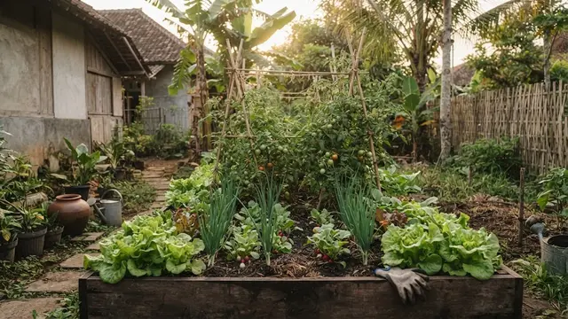 Kebun Sayur Minimalis di Pekarangan Rumah