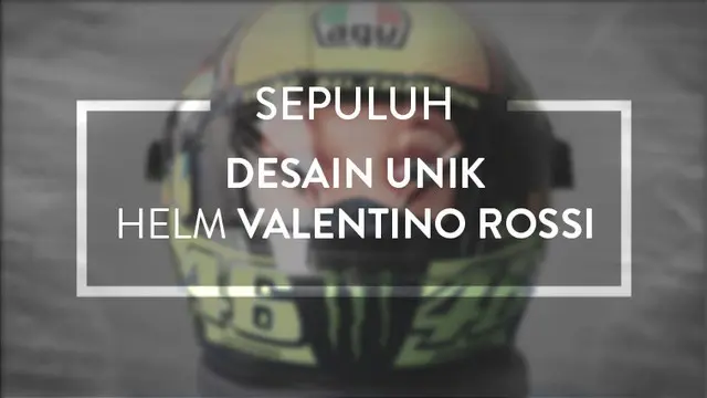 Valentino Rossi sering tampil nyentrik dengan desain helm yang berbeda di tiap balapannya, berikut 10 desain unik helm Vale.