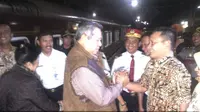 SBY tiba di Stasiun Tugu, Kota Yogyakarta. (Liputan6.com/Fathi Mahmud)
