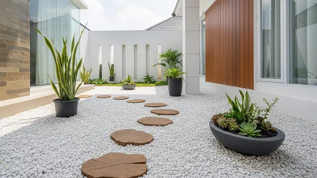 Desain Taman Kering yang Tetap Cantik Meski Jarang Disiram