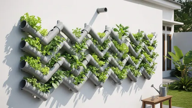Desain Kebun Sayur Pakai Pipa untuk Rumah Minimalis