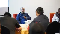 Anggota BPKH, Amri Yusuf saat melakukan pemaparan di hadapan Jurnalis Gorontalo (Arfandi Ibrahim/Liputan6.com)