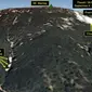 Sejumlah tanah longsor di Gunung Mantap yang tertangkap citra satelit pasca Korea Utara melncarkan uji cobabom hidrogen. (Planet/38 North)