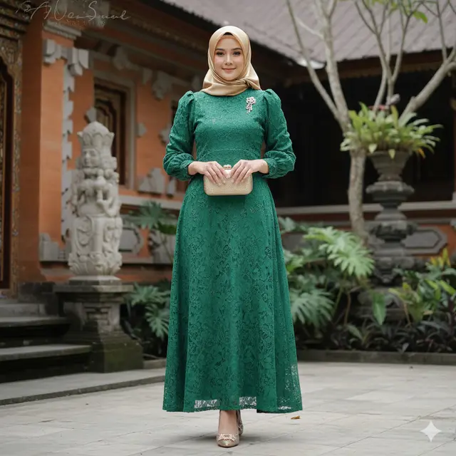 Model Gamis Brokat Among Tamu