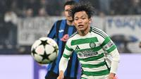 Bintang Timnas Jepang,&nbsp;Reo Hatate, yang tampil semakin oke bersama Celtic. (AFP/Isabella BONOTTO)