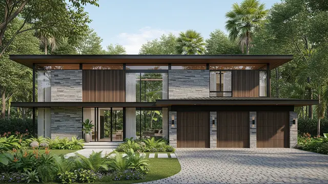 Gambar Desain Rumah dan Garasi (Image by Gemini AI)