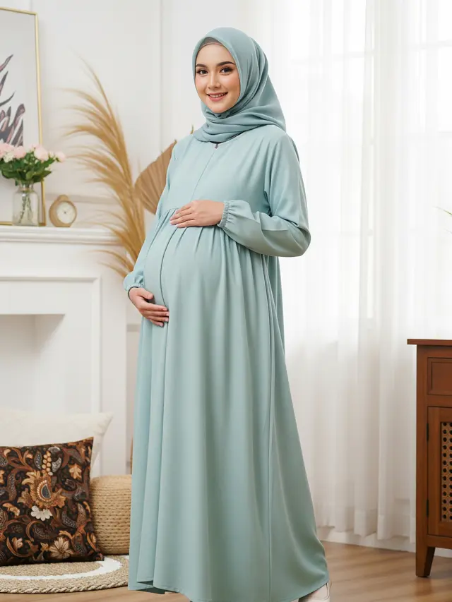 9 Model Gamis Anti Gerah untuk Ibu Hamil, Nyaman Sepanjang Hari