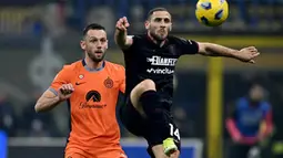 Bermain di hadapan pendukungnya, Nerazzurri tampil perkasa dan unggul empat gol tanpa balas atas Salernitana. (GABRIEL BOUYS/AFP)