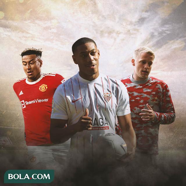 Ilustrasi - Jesse Lingard, Anthony Martial, Donny van de Beek