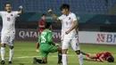 Gelandang Hongkong, Tan Chun Lok, merayakan gol yang dicetaknya ke gawang Laos pada laga Grup A Asian Games di Stadion Patriot, Jawa Barat, Jumat (10/8/2018). Hongkong menang 3-1 atas Laos. (Bola.com/Vitalis Yogi Trisna)