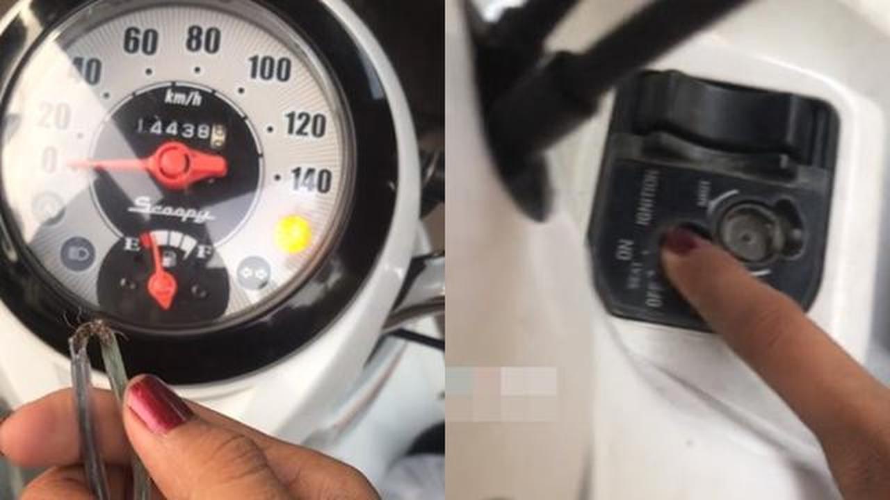 Nyalakan motor pakai kabel (TikTok/@applelibleee)