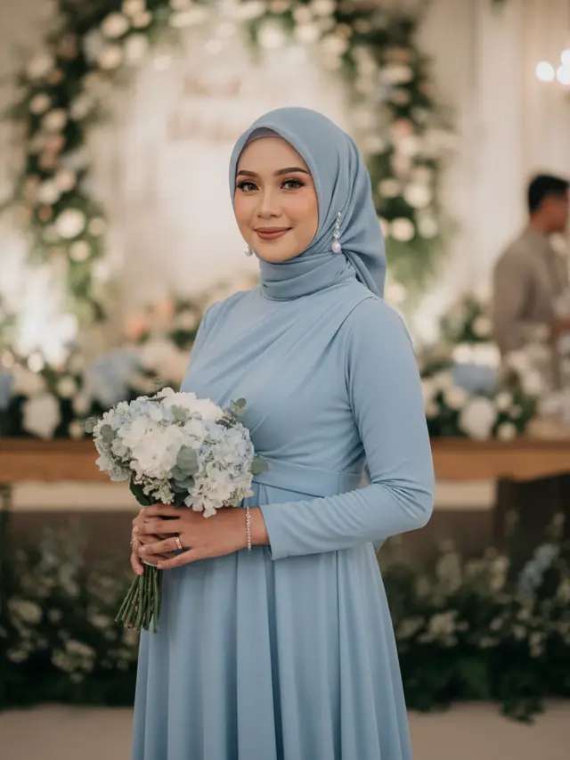 Model baju bridesmaid bumil 2026 (Foto: Gemini AI)