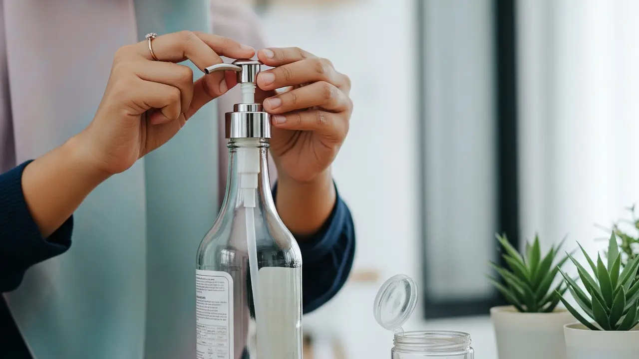 Botol sirup dijadikan wadah sabun (Gemini AI)