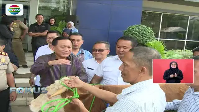 SCTV dan Indosiar Menyerahkan Hewan Kurban untuk Masyarakat