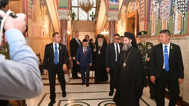 Wapres Ma'ruf Amin Bertemu Uskup Agung Athena, His Beatitude Ieronymos II di Yunani