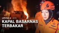 Kapal Basarnas Dilalap Api saat Diperbaiki di Muara Baru