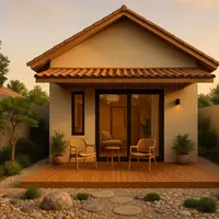 Inspirasi Rumah 5&times;7 Meter dengan Taman Belakang ala Pinterest (created by AI)