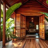 Desain Rumah Kontrakan 3x6 Nuansa Kayu/Rumah Sederhana 3x6 (Sumber: qwen.ai)