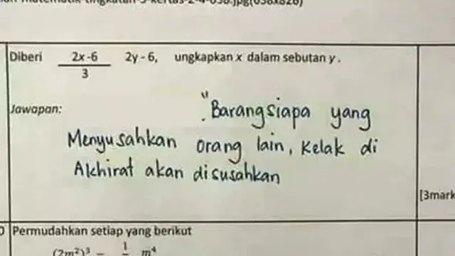 Jawaban Polos Ujian Sekolah