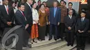 Dalam pertemuan itu Mega didampingi Joko Widodo dan Ketua Bappilu PDI Perjuangan Puan Maharani, Jakarta Pusat, Senin (14/4) (Liputan6.com/Herman Zakharia).
