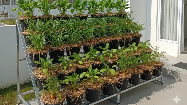 Desain Kebun Sayur Aman dan Bersih di Perumahan. Gemini