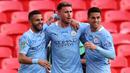 Aymeric Laporte (tengah) menyudahi kebuntuan dan mencetak gol semata wayang bagi Manchester City di menit ke-82. (Foto: AFP/Pool/Carl Recine)