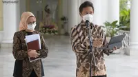 Menteri Kesehatan RI Budi Gunadi Sadikin menyampaikan keterangan pers soal gangguan ginjal akut usai mengikuti rapat terbatas yang dipimpin Presiden Joko Widodo (Jokowi) di Istana Kepresidenan Bogor, Jawa Barat, Senin (24/10/2022). (Dok Humas Sekretariat Kabinet RI/Oji)