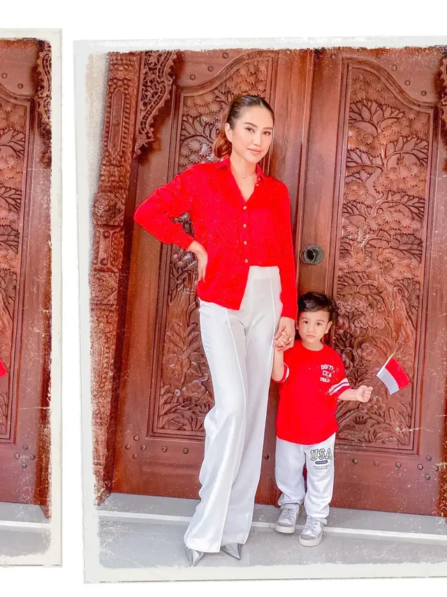 7 Potret Louise Anastasya Tampil Kompak Bersama Buah Hati yang Tumbuh Makin Besar