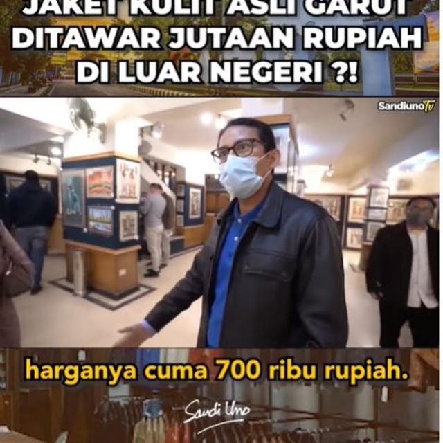 Sandiaga Uno Pakai Jaket Buatan Garut di Eropa, Disangka Produksi Merek Terkenal