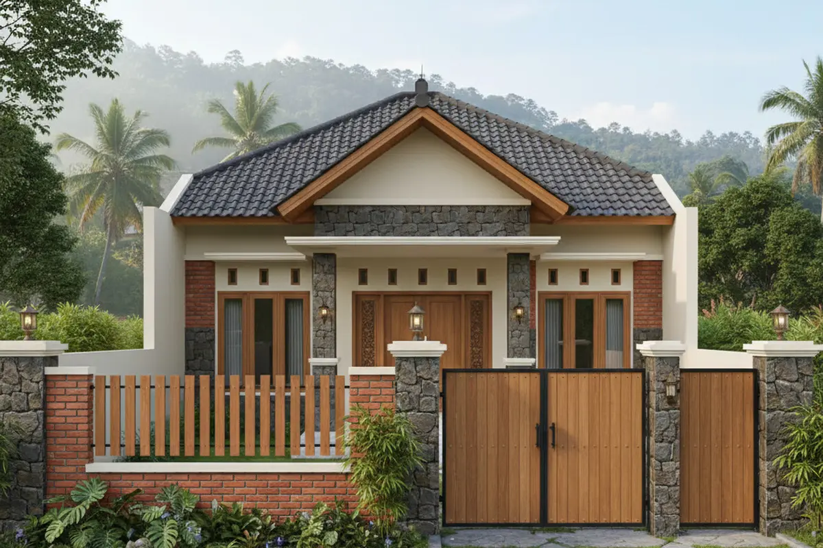 7 Model Rumah Sederhana Tapi Mewah dengan Pagar Bata Ekspos 2025 yang Cocok untuk Tinggal di Desa