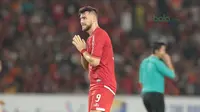 Ekspresi pemain Persija Jakarta, Marko Simic saat melawan Song Lam Nghe An FC pada laga Piala AFC 2018 di Stadion Utama GBK, Senayan, Jakarta, (13/3/2018). Persija Jakarta menang 1-0. (Bola.com/Nick Hanoatubun)